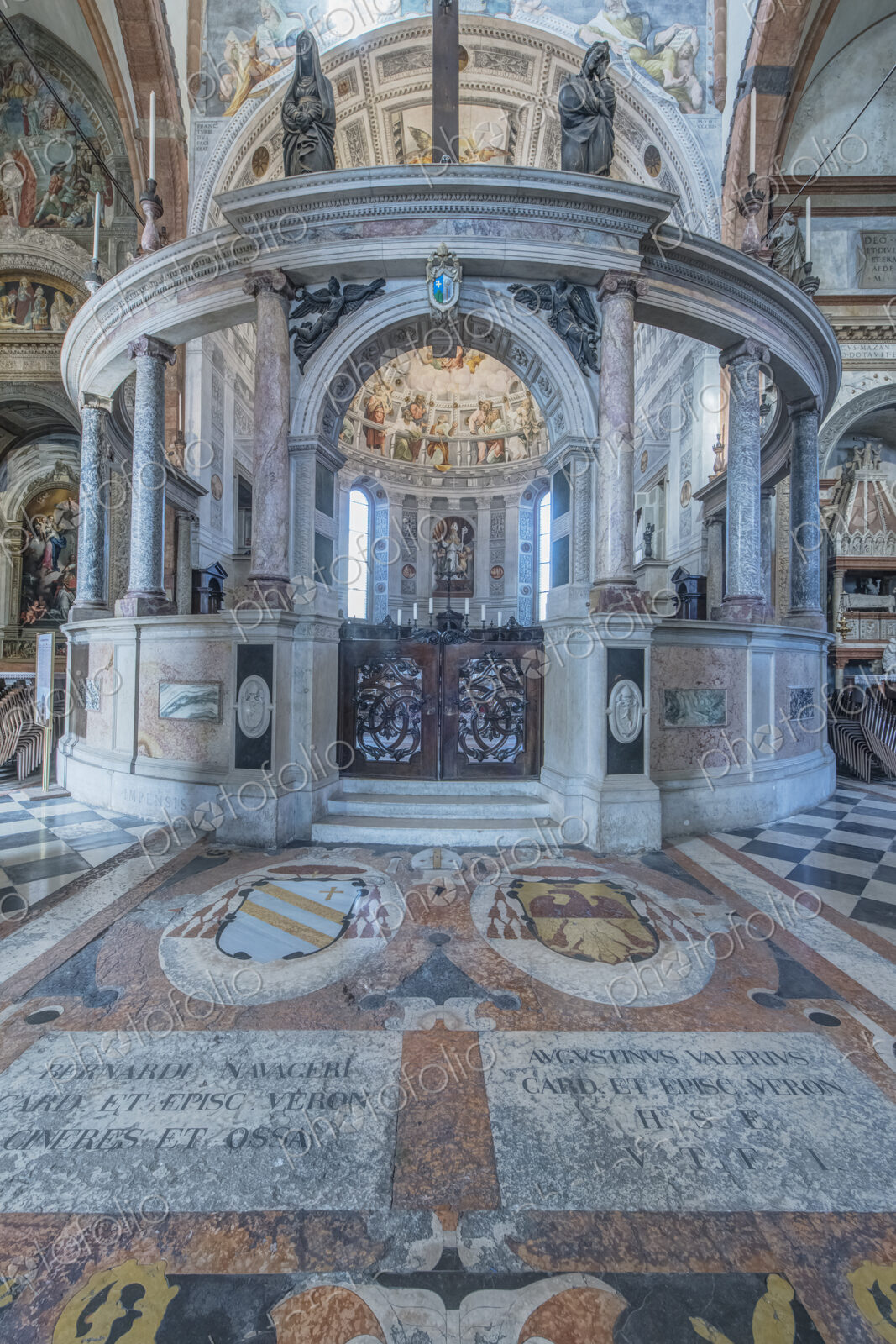 Interior of Verona Cathedral, Verona, Italy.