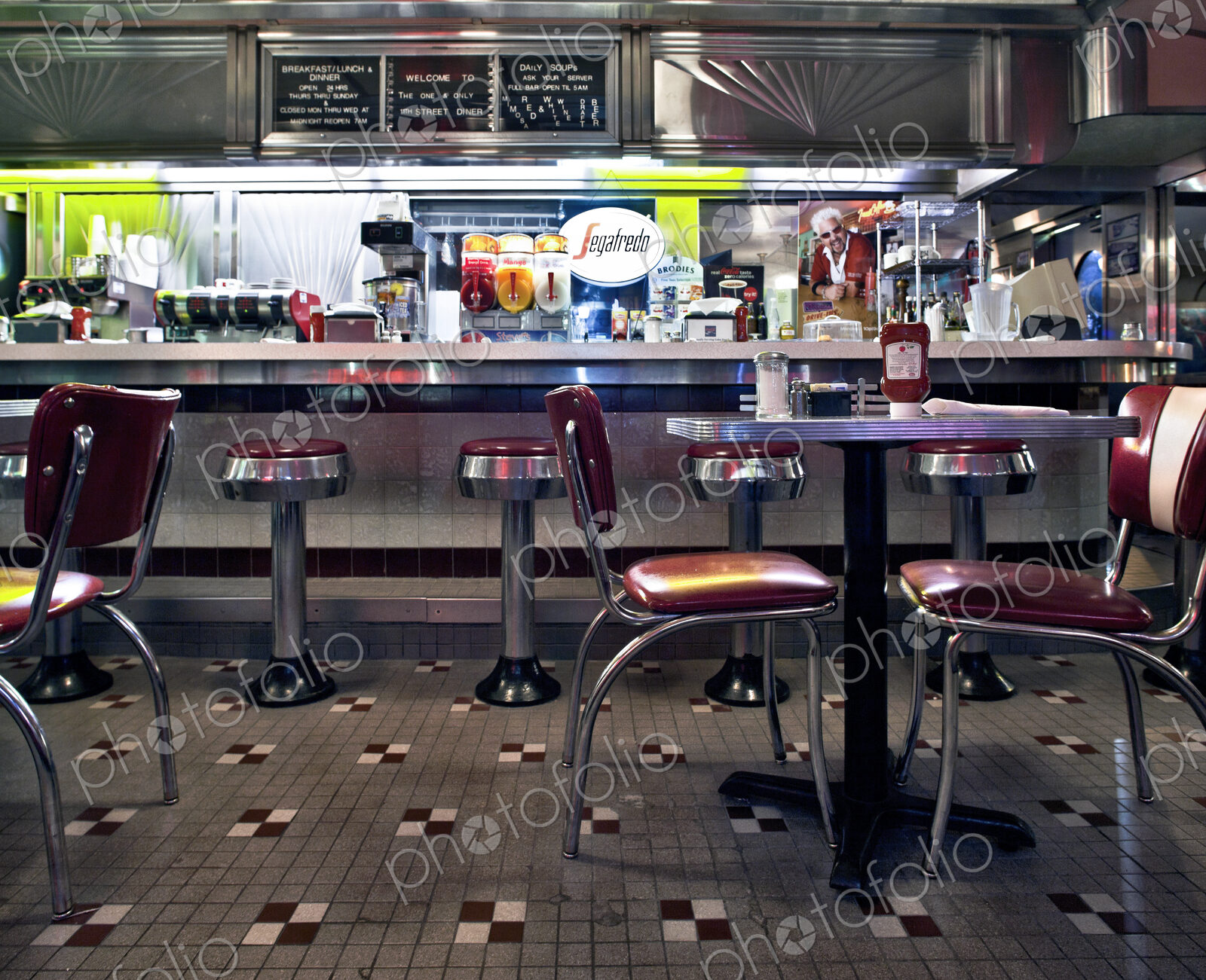 Interior of a Classic Style Diner