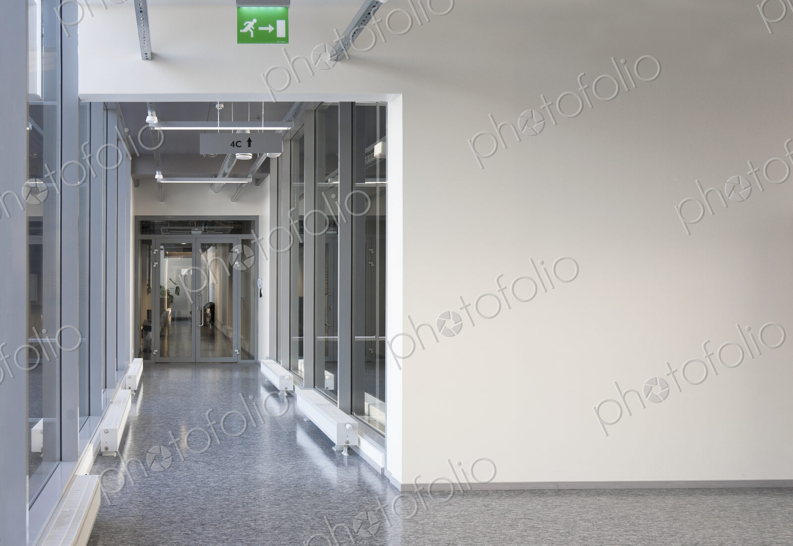 Interior view of a corridor at a university chemistry department .