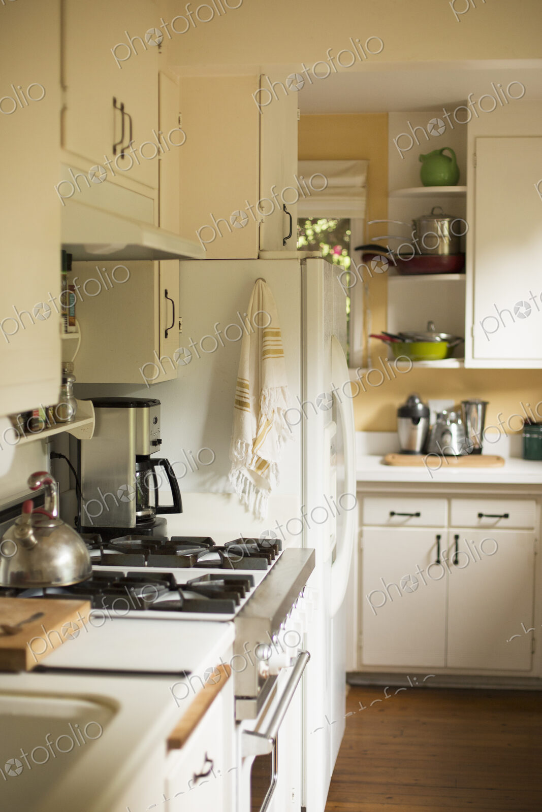 Interior view of a domestic kitchen.