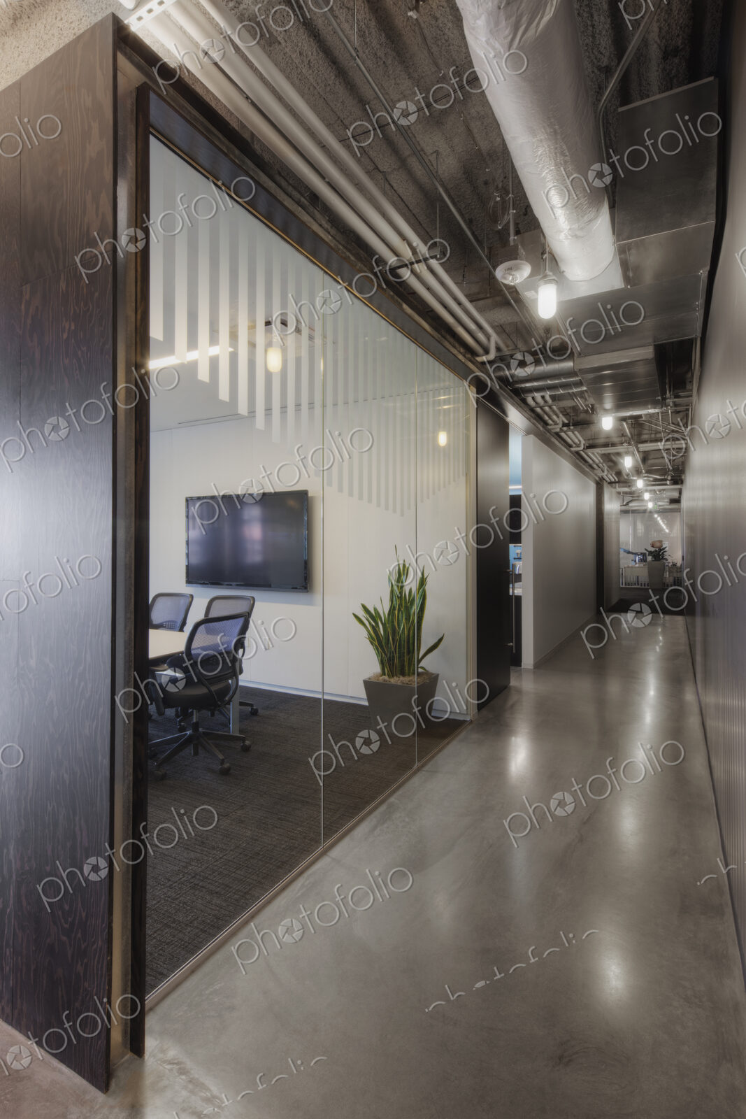 Interior view of a meeting room in an office building, Washington, USA.