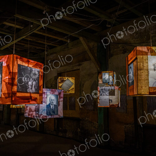 Interior view of an exhibition in the Latvian Holocaust Museum in Riga, Latvia. Interior view of an exhibition in the Latvian Holocaust Museum in Riga, Latvia.