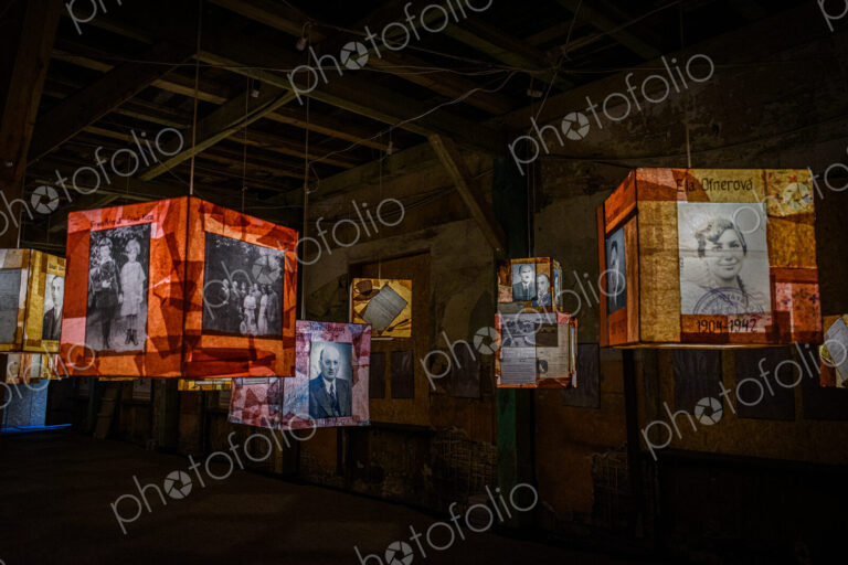 Interior view of an exhibition in the Latvian Holocaust Museum in Riga, Latvia.