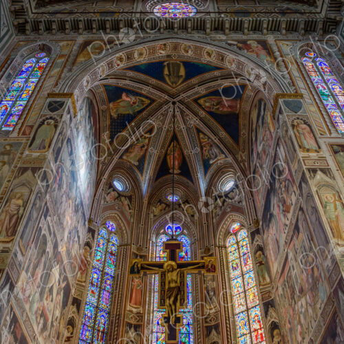 Interior view of the frescoes in Santa Maria Novella church in Florence, Italy. Interior view of the frescoes in Santa Maria Novella church in Florence, Italy.