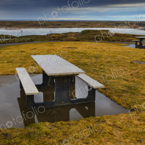 Interstate 90 Highway rest stop and picnic tables at Sprague overlooking a lake. Interstate 90 Highway rest stop and picnic tables at Sprague overlooking a lake.