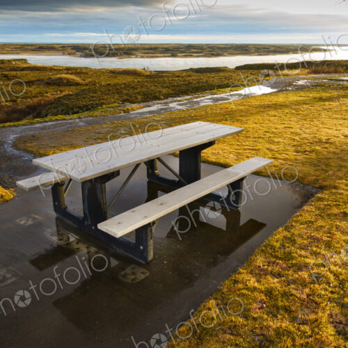 Interstate 90 Highway rest stop and picnic tables at Sprague overlooking a lake. Interstate 90 Highway rest stop and picnic tables at Sprague overlooking a lake.
