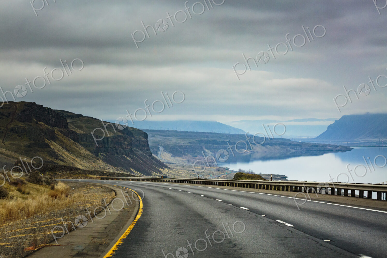 Interstate 90 above the Columbia River.