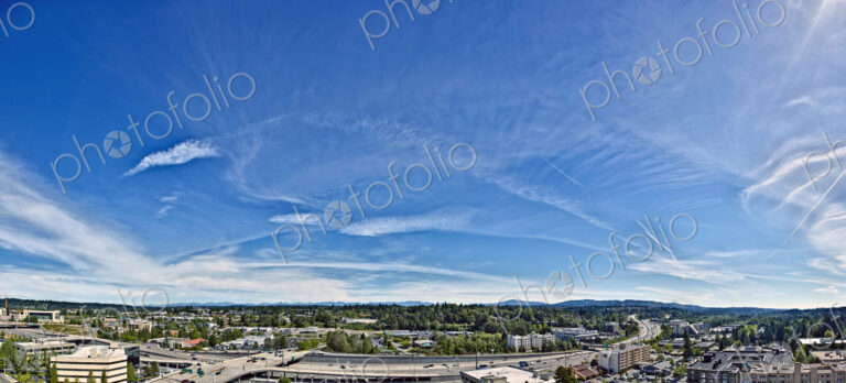 Interstate Landscape Under a Blue Sky