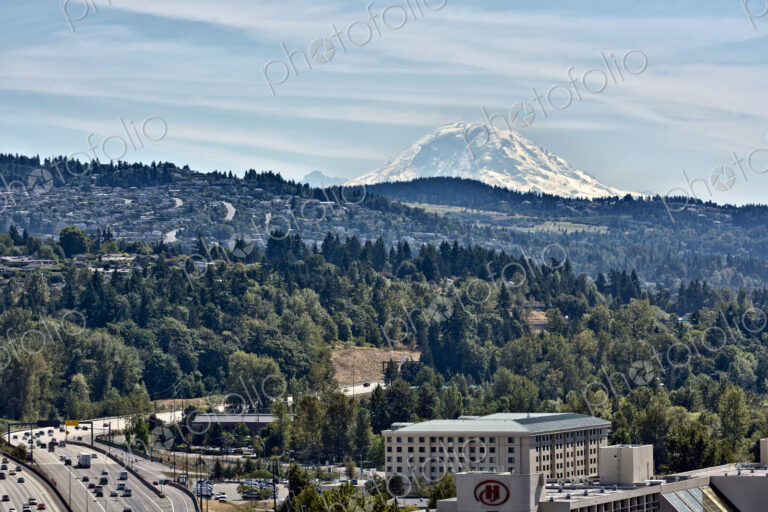 Interstate Roadway with a Mountain in the Distance
