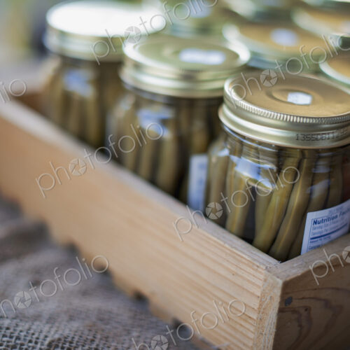 Jars of Organic Green Beans