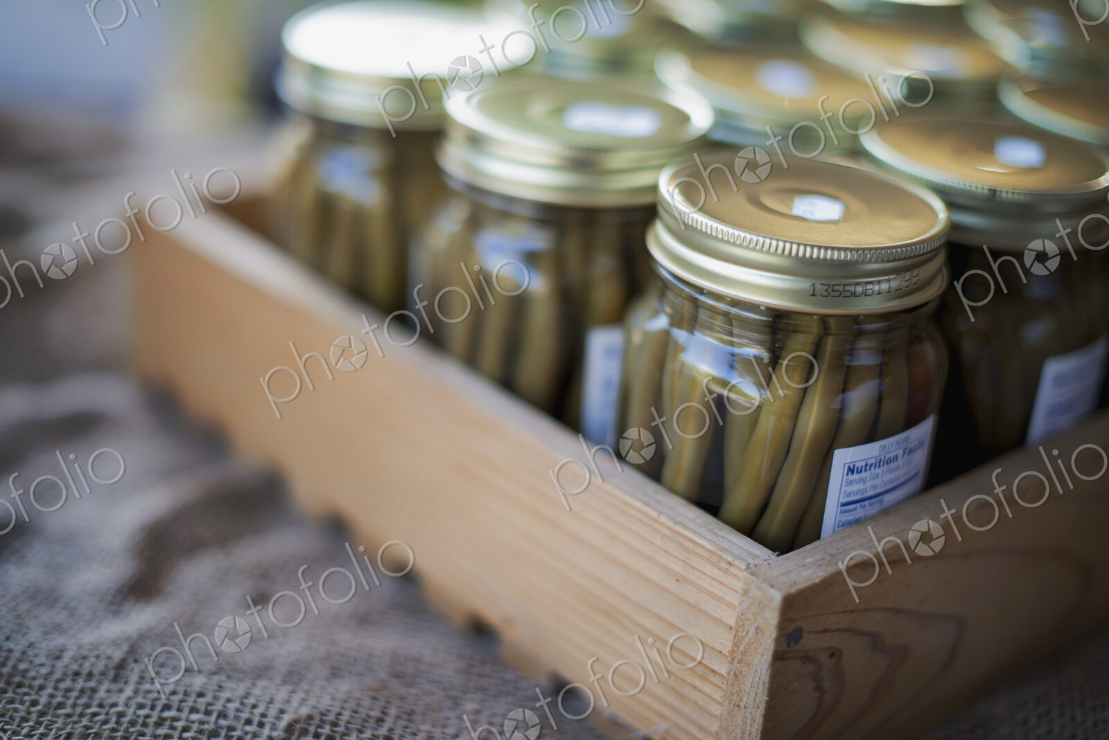 Jars of Organic Green Beans