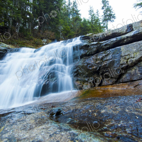 Keekwulee Falls, Denny Creek, Snoqualmie National Forest, a cascade over rocks.