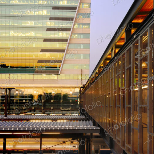 King Street railway station at dusk, Seattle city, modern architecture, glass… King Street railway station at dusk, Seattle city, modern architecture, glass…