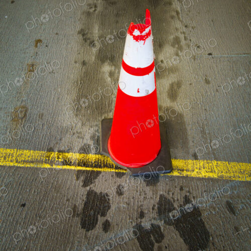 Kingston to Edmonds Spokane ferry on Puget Sound, a traffic cone placed on an oily floor. Kingston to Edmonds Spokane ferry on Puget Sound, a traffic cone placed on an oily floor.