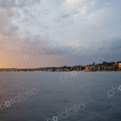 Kirkland skyline along waterfront, Kirkland, Washington, United States