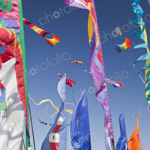 Kites, banners and streamers waving in the wind. Kites, banners and streamers waving in the wind.