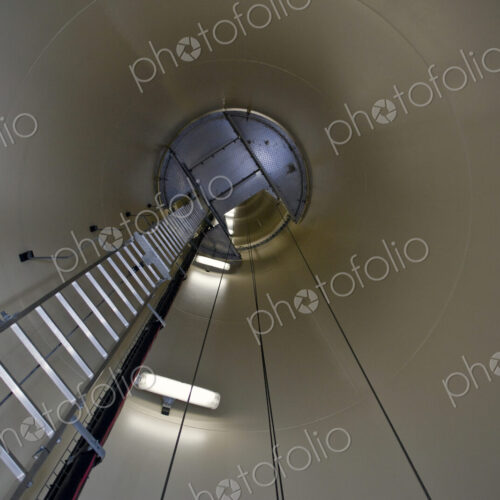 Ladder Leading Up the Center of a Wind Turbine Ladder Leading Up the Center of a Wind Turbine