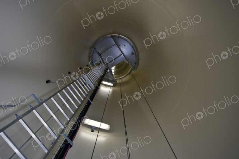 Ladder Leading Up the Center of a Wind Turbine
