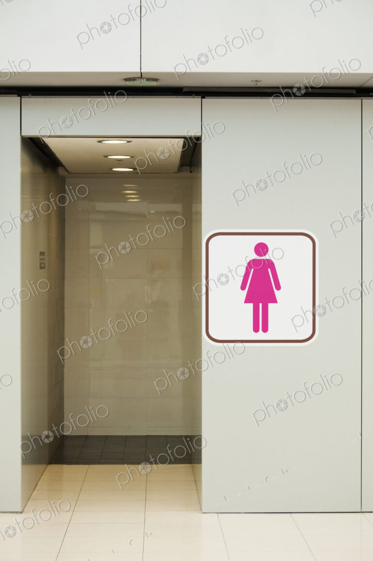 Ladies' public toilet bathroom entrance.