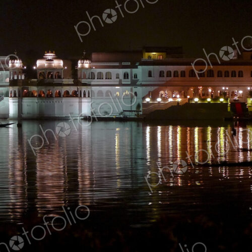 Lake Palace at Night With Lights Reflecting in Water Lake Palace at Night With Lights Reflecting in Water