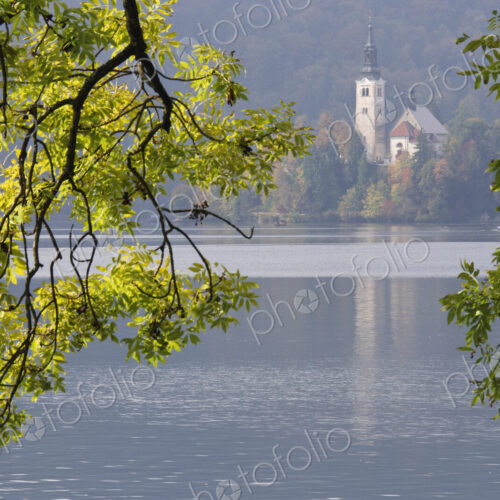 Lake with Church of the Assumption in Background Lake with Church of the Assumption in Background