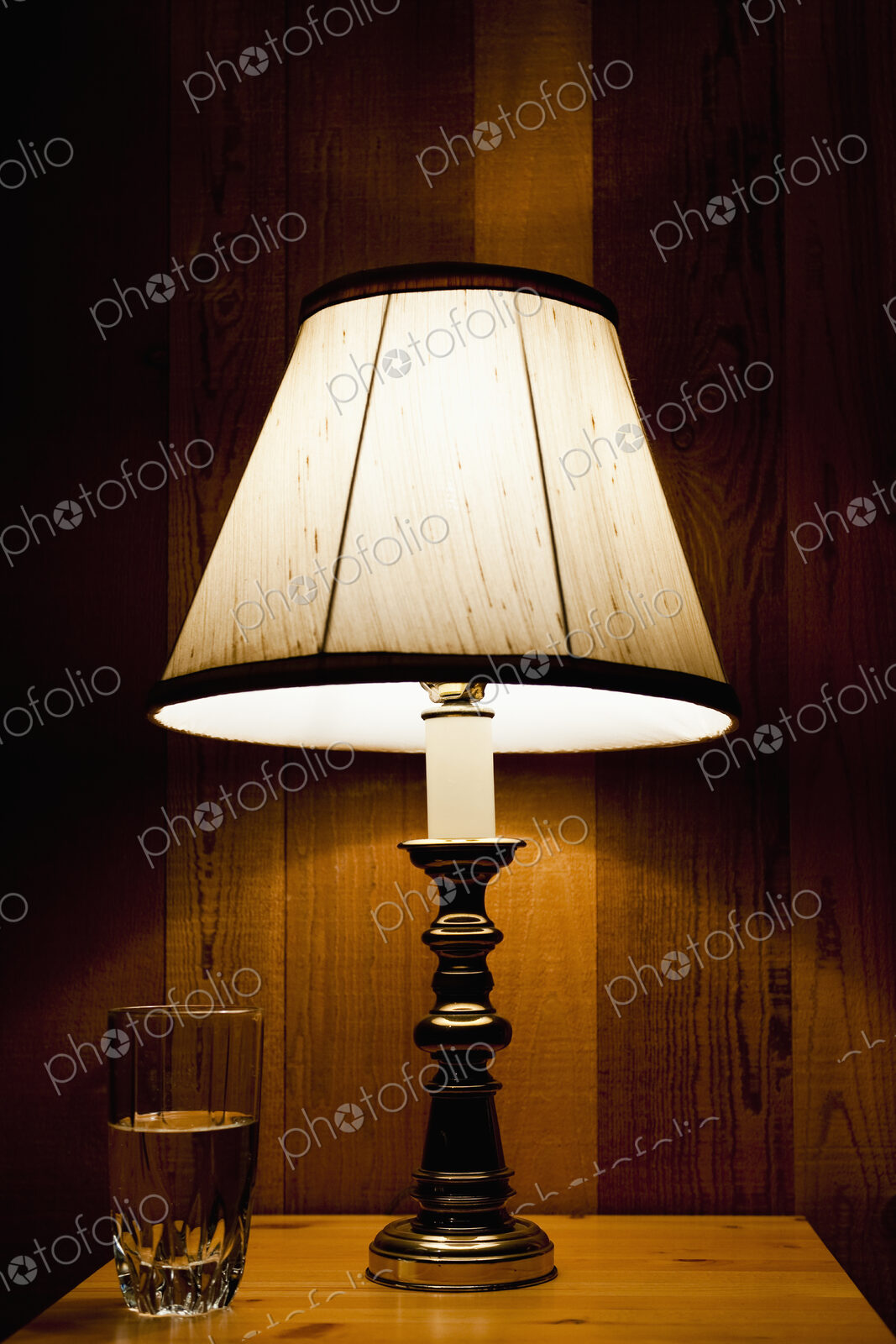 Lamp and Water on Nightstand