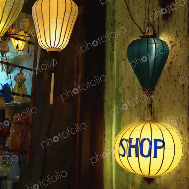 Lanterns at a Gift Shop Entrance