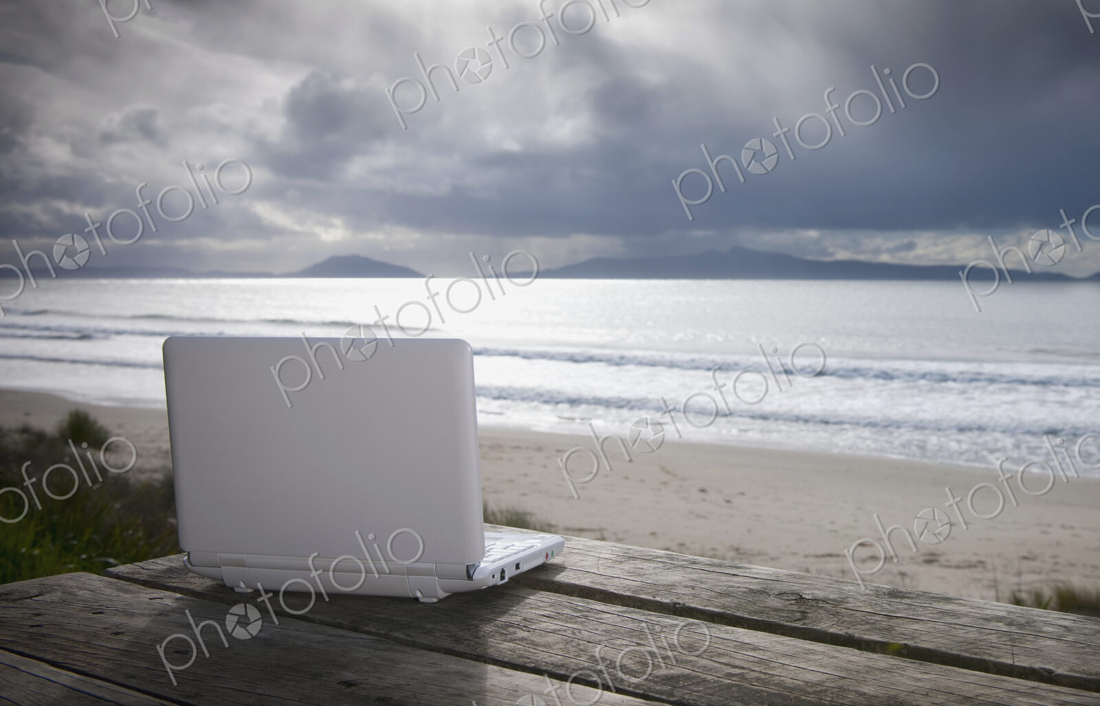 Laptop Computer At Beach