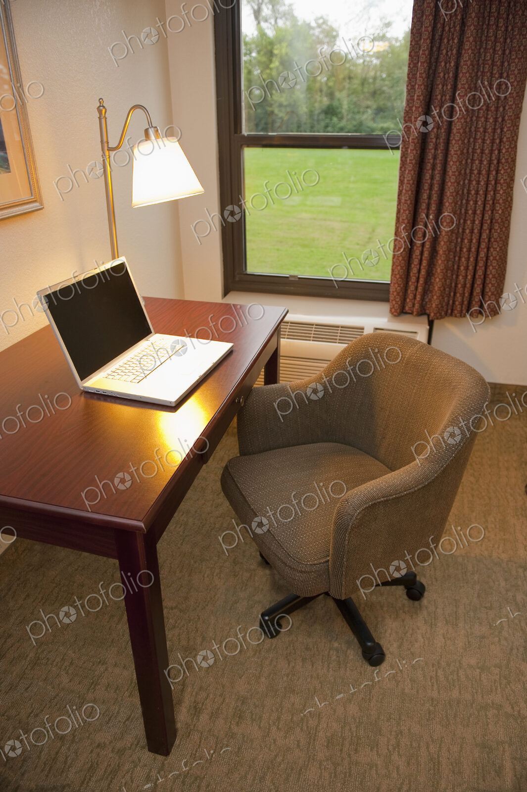Laptop on a Hotel Room Desk