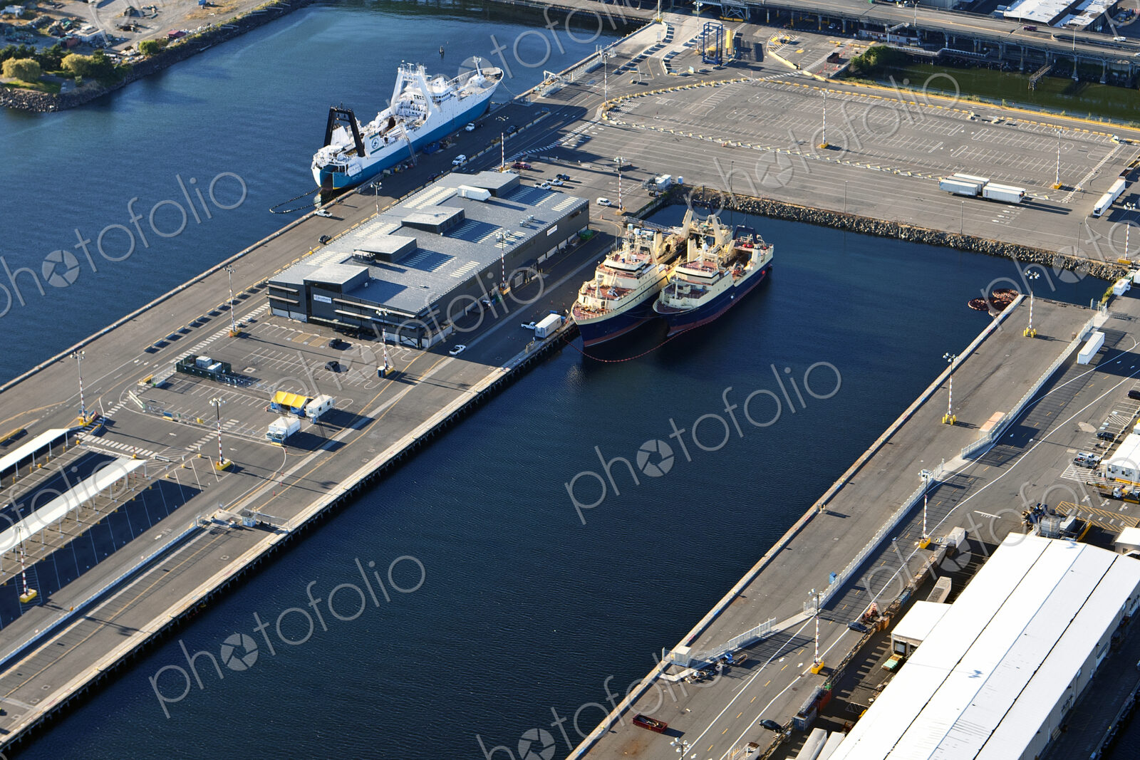 Large Boats Docked at a Port