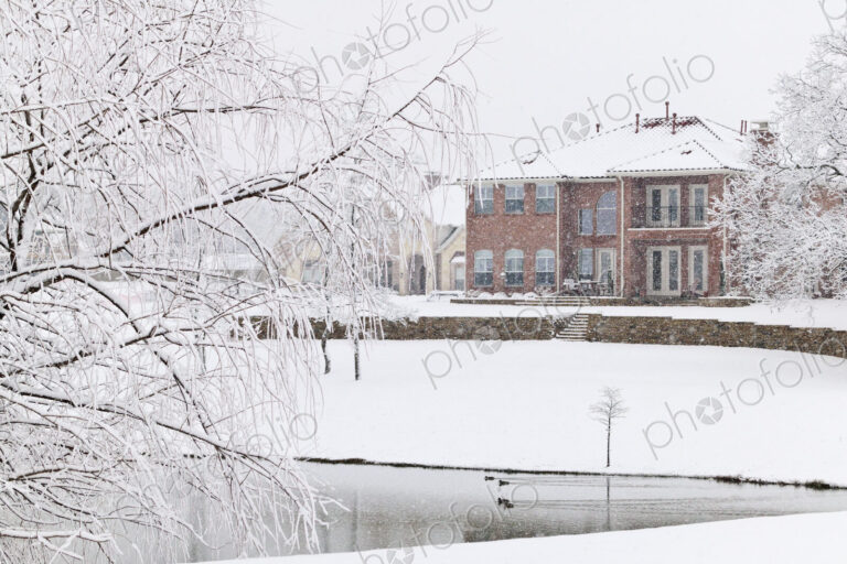 Large Home in Snow Storm