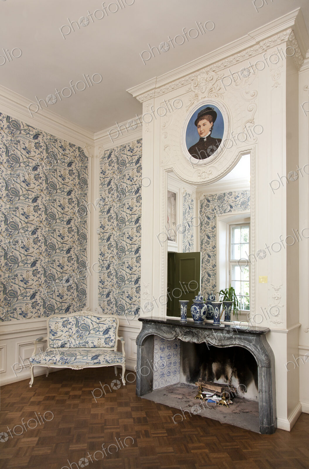 Large Mirror Over a Fireplace