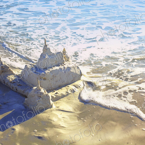 Large Sandcastle on the Beach Large Sandcastle on the Beach