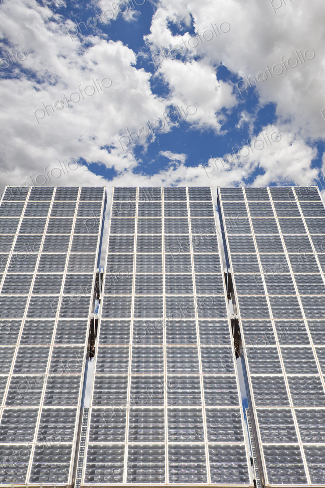 Large Solar Panels set up at angle.