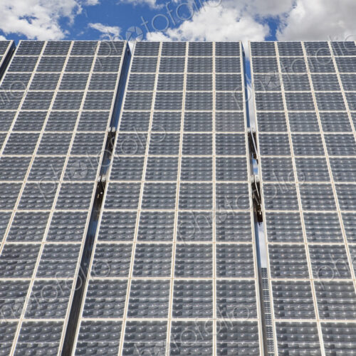 Large Solar Panels set up at angle.