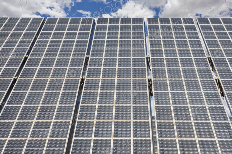Large Solar Panels set up at angle.