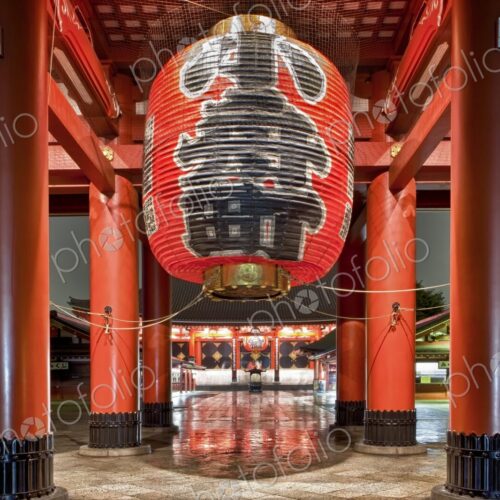 Large paper lantern hangs over the entrance to Senso-Ji Temple at night, Asakusa,… Large paper lantern hangs over the entrance to Senso-Ji Temple at night, Asakusa,…