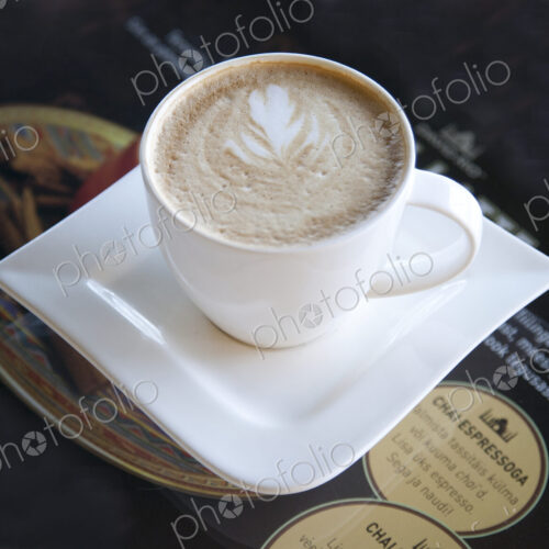 Latte With a Leaf Design