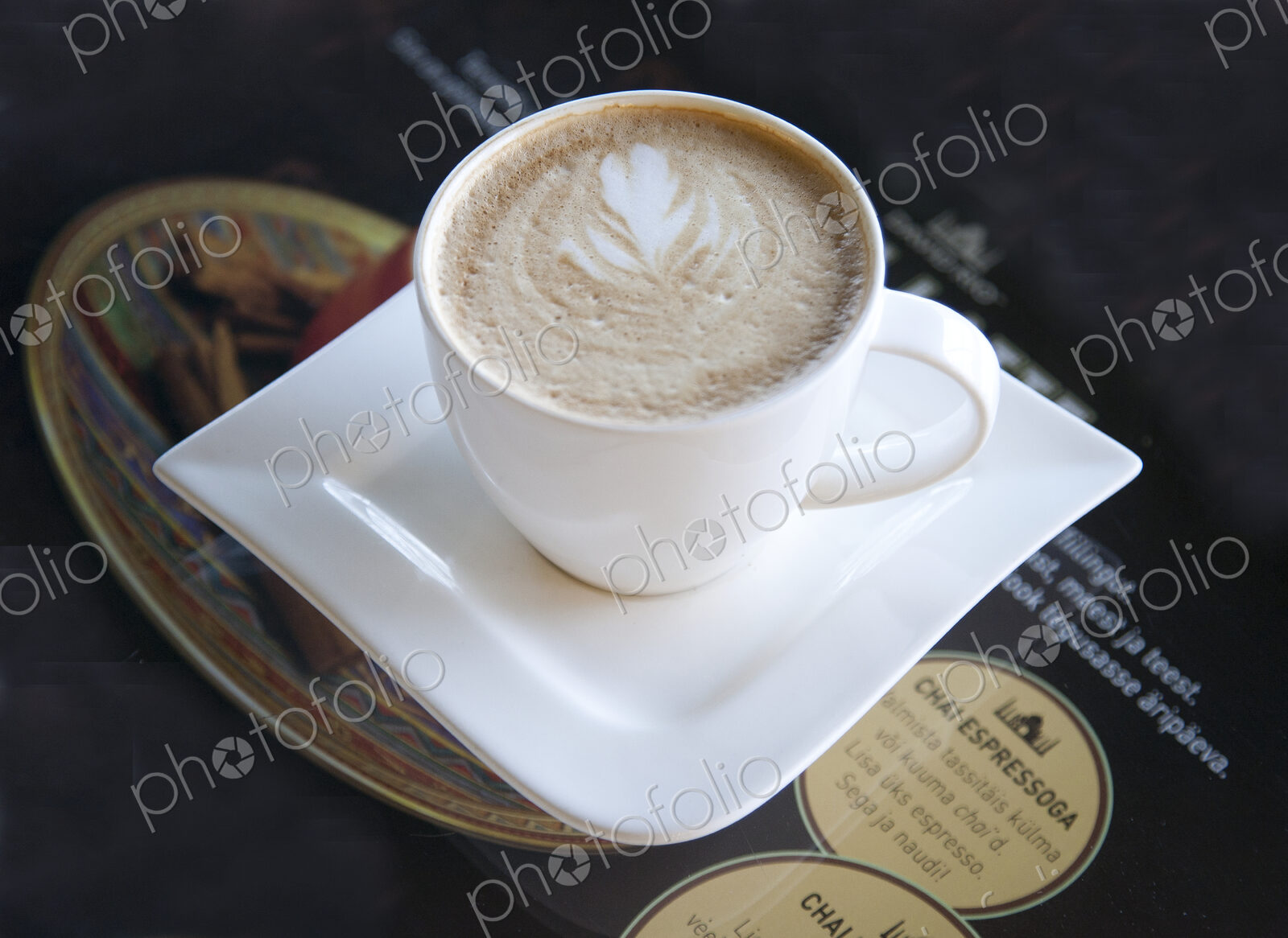 Latte With a Leaf Design