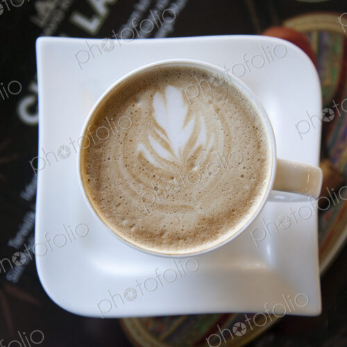 Latte With a Leaf Design