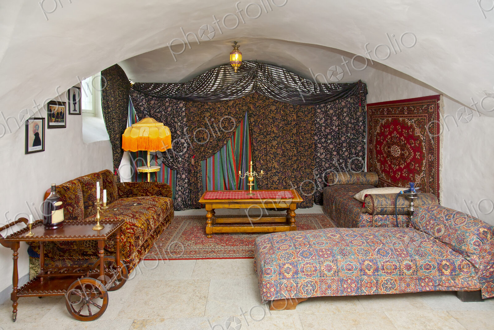 Leisure Room With Colorful Furniture and Curtains