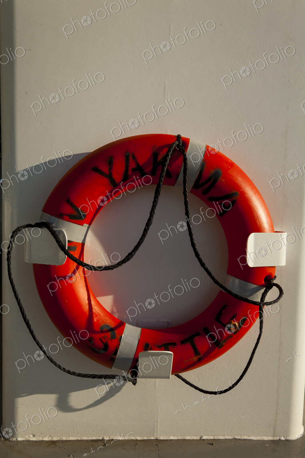 Life ring on the ferry Yakima on Puget Sound, Seattle