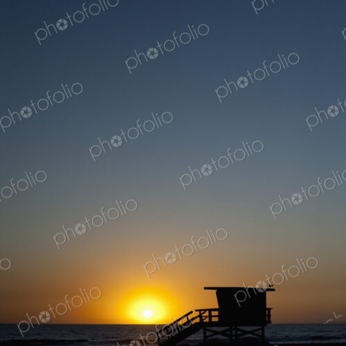 Lifeguard Station at Sunset Lifeguard Station at Sunset