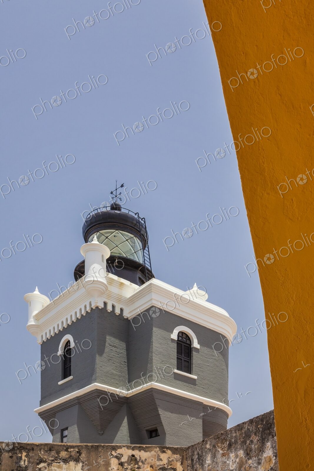 Lighthouse tower at Castillo San Felipe del Morro in Old San Juan, Puerto Rico – a…