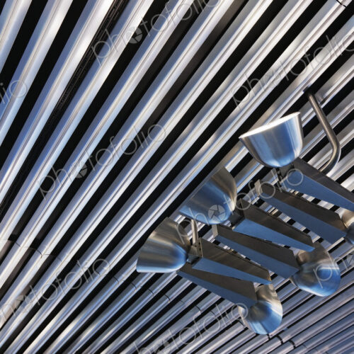 Lighting on Corrugated Style Ceiling Lighting on Corrugated Style Ceiling