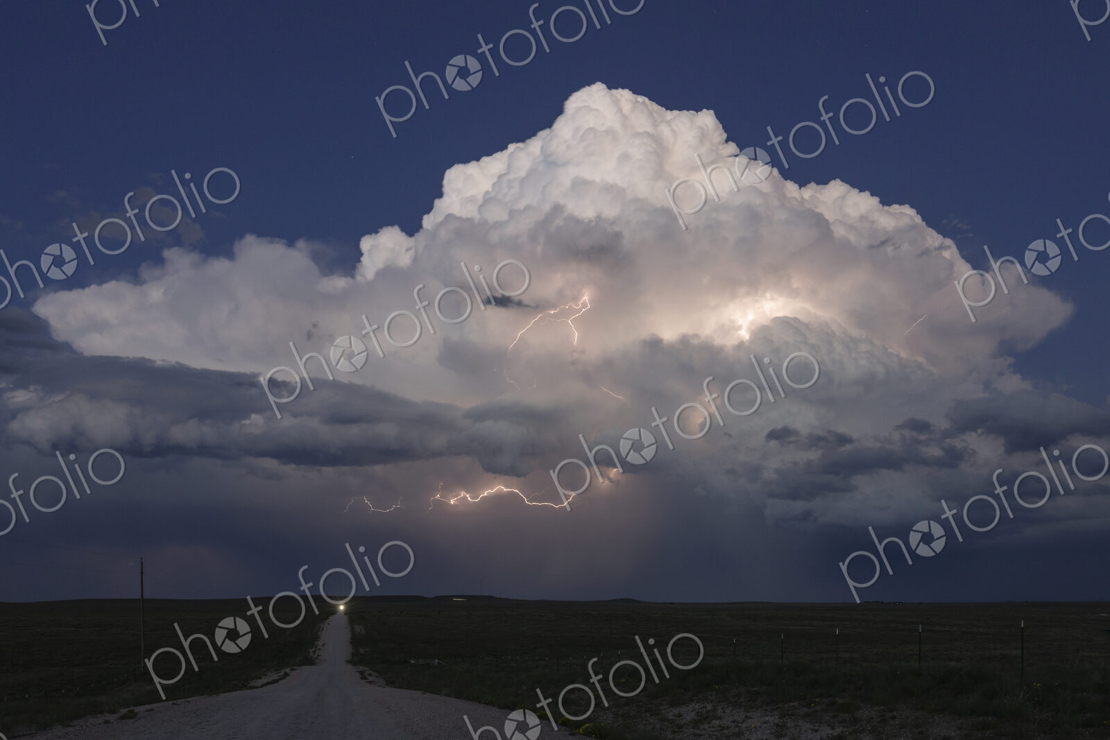 Lightning Show on the Back Side of a Supercell;