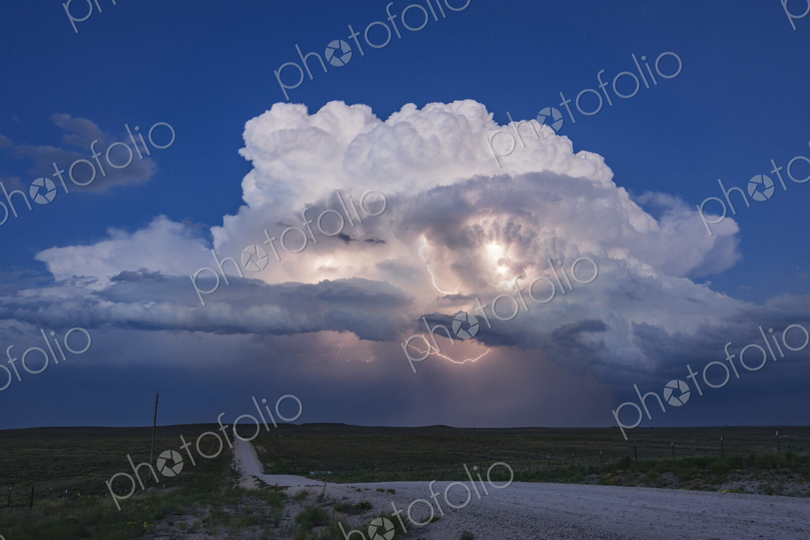 Lightning Show on the Back Side of a Supercell;