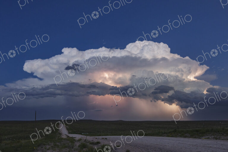 Lightning Show on the Back Side of a Supercell;;