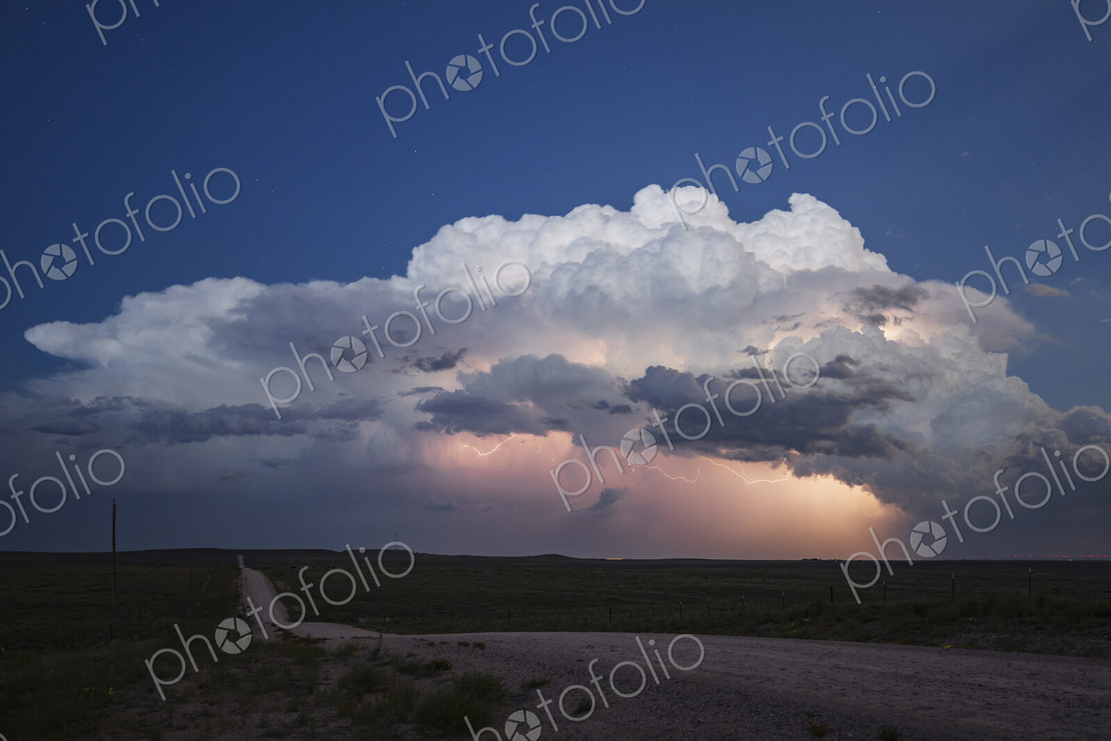 Lightning Show on the Back Side of a Supercell;;