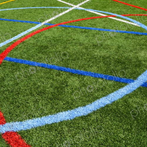 Lines painted on sports field